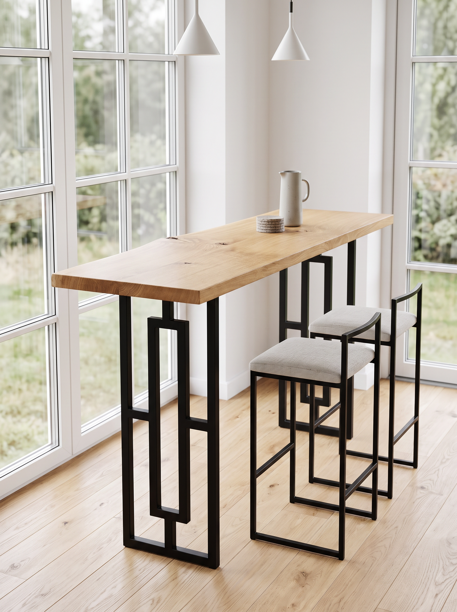 High Oak Bar Table