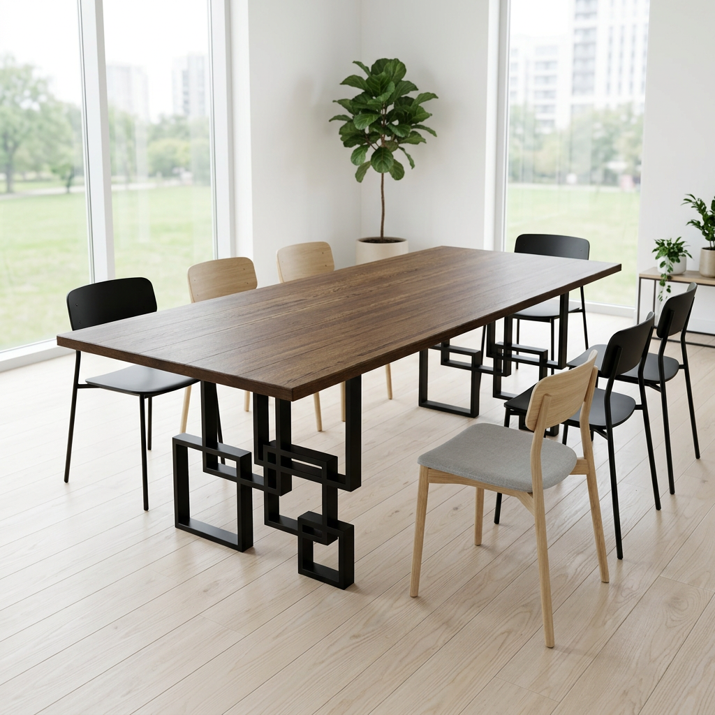 Geo Frame Oak Conference Table