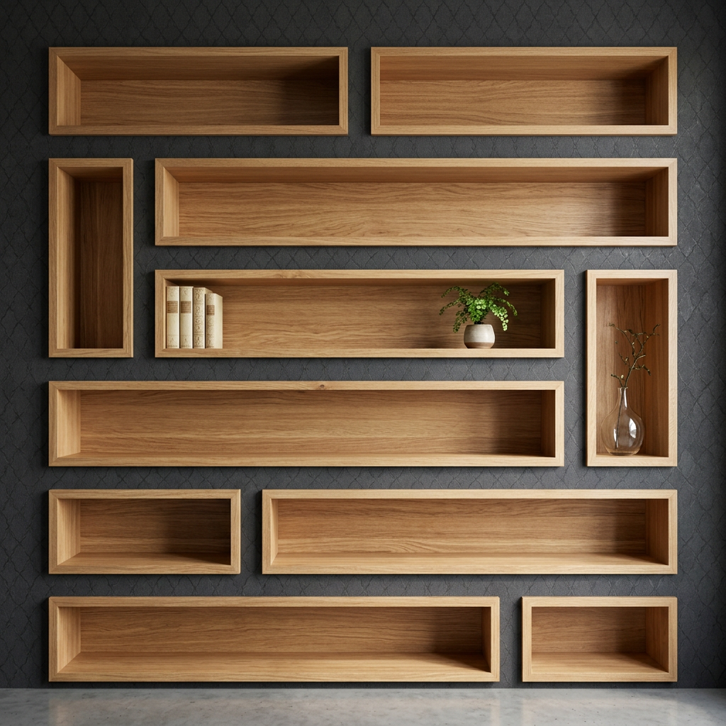 Oak Box Wall Shelf Composition