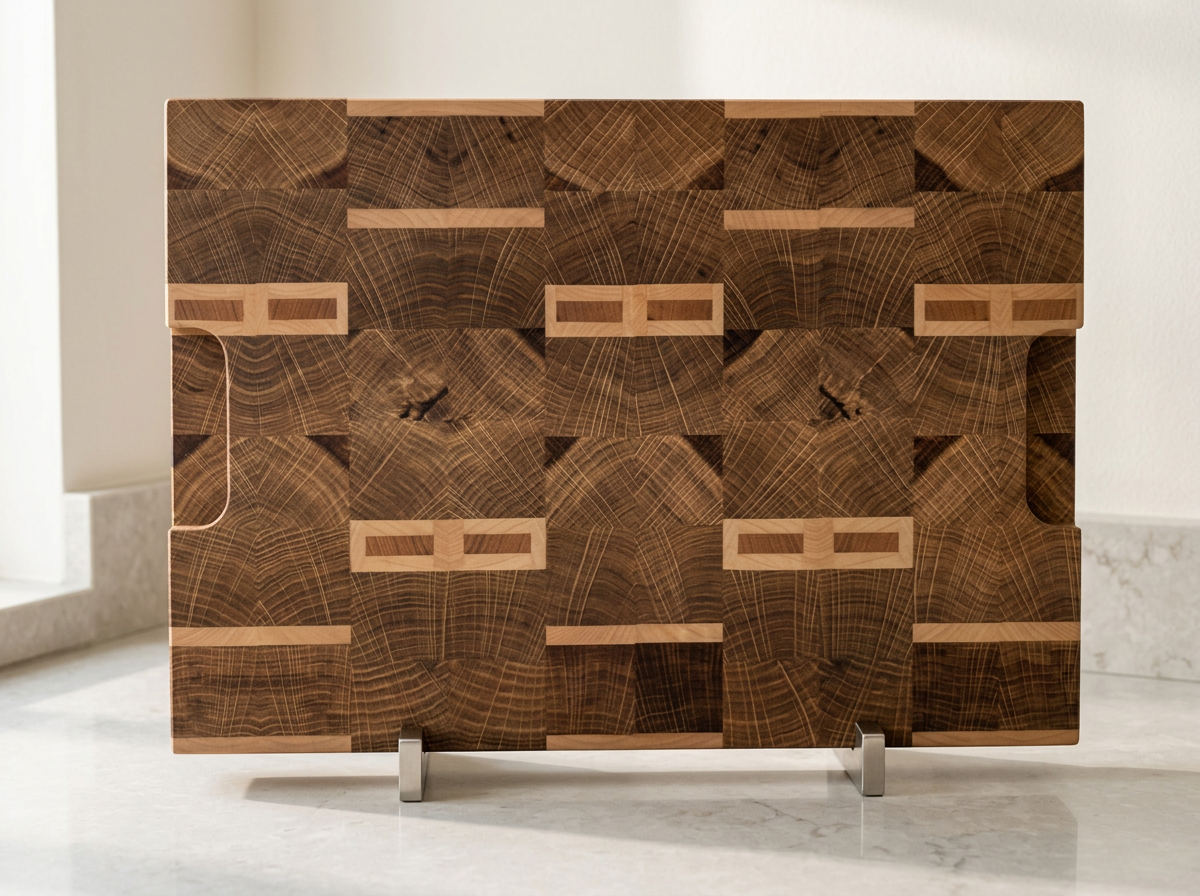 End-Grain Oak Cutting Board — Striped